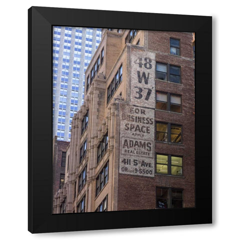 Lower Manhattan cityscape, New York Black Modern Wood Framed Art Print with Double Matting by Frank, Assaf