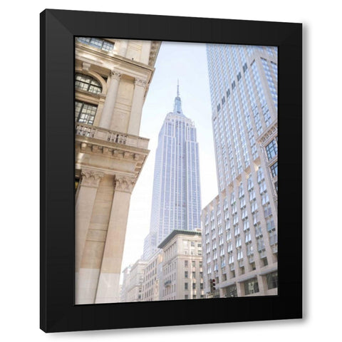 Lower Manhattan cityscape, New York Black Modern Wood Framed Art Print with Double Matting by Frank, Assaf
