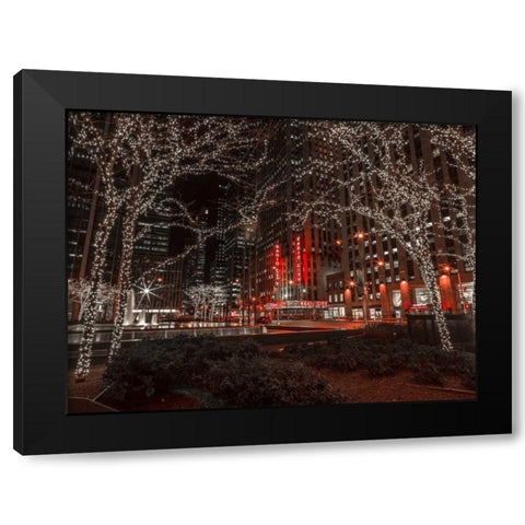 New York city stret in night Black Modern Wood Framed Art Print with Double Matting by Frank, Assaf