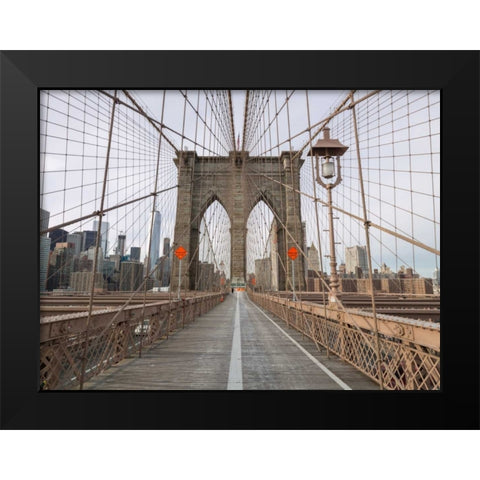 Brooklyn bridge, New York Black Modern Wood Framed Art Print by Frank, Assaf
