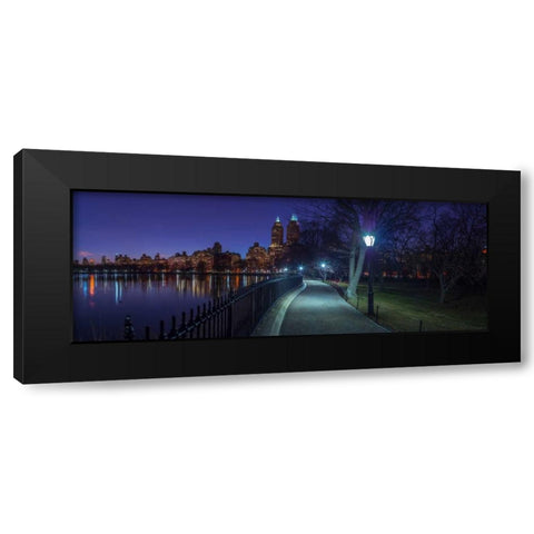 Central park in evening, New York Black Modern Wood Framed Art Print with Double Matting by Frank, Assaf