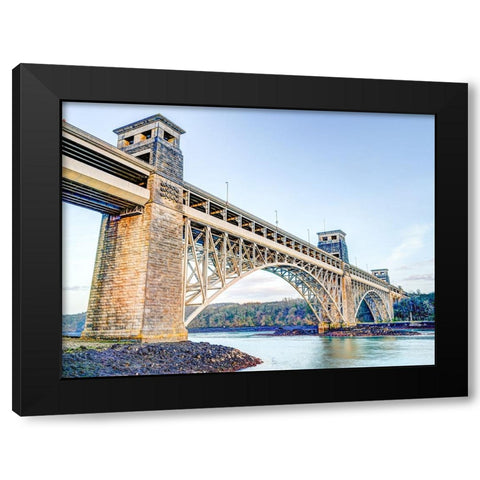 Britania bridge in Conwy, North Wales Black Modern Wood Framed Art Print with Double Matting by Frank, Assaf
