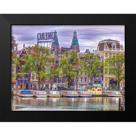 Amsterdam waterfront Black Modern Wood Framed Art Print by Frank, Assaf