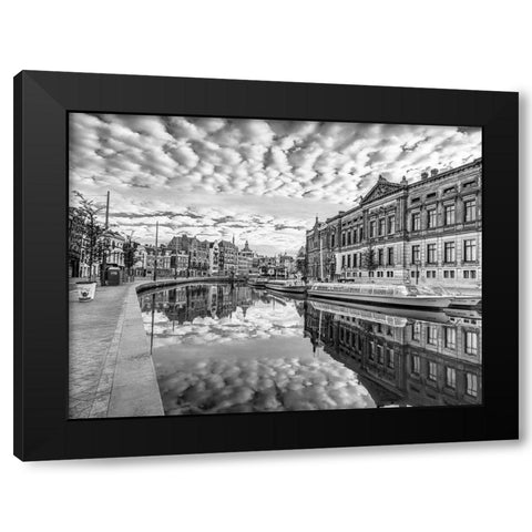 Amsterdam-reflections Black Modern Wood Framed Art Print with Double Matting by Frank, Assaf