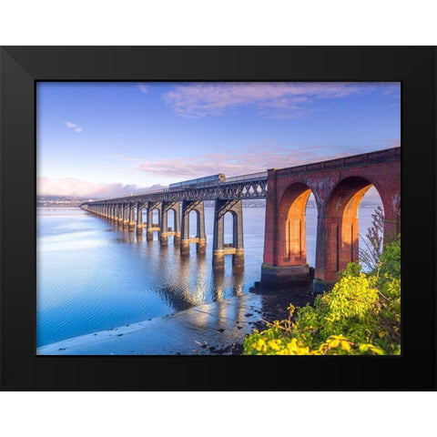 Tay Rail Bridge-Dundee-Scotland Black Modern Wood Framed Art Print by Frank, Assaf