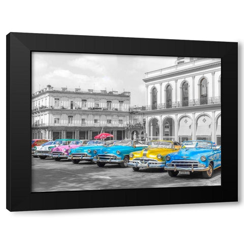 Vintage cars in Havava Black Modern Wood Framed Art Print with Double Matting by Frank, Assaf