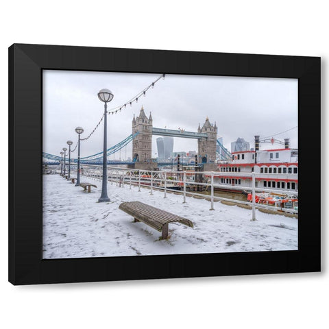 London in winter Black Modern Wood Framed Art Print with Double Matting by Frank, Assaf