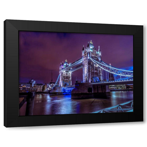 AF20130906 London 119C09 Black Modern Wood Framed Art Print with Double Matting by Frank, Assaf