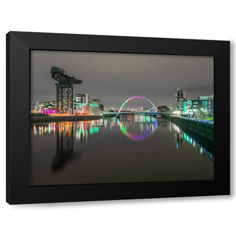 AF20150304 Glasgow 896C04 Black Modern Wood Framed Art Print with Double Matting by Frank, Assaf