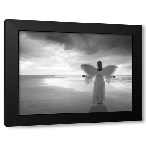 AF20121001 Sea 058PC02 Black Modern Wood Framed Art Print with Double Matting by Frank, Assaf