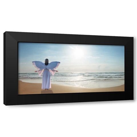 AF20150529 Beach 523-PanoC01P Black Modern Wood Framed Art Print with Double Matting by Frank, Assaf