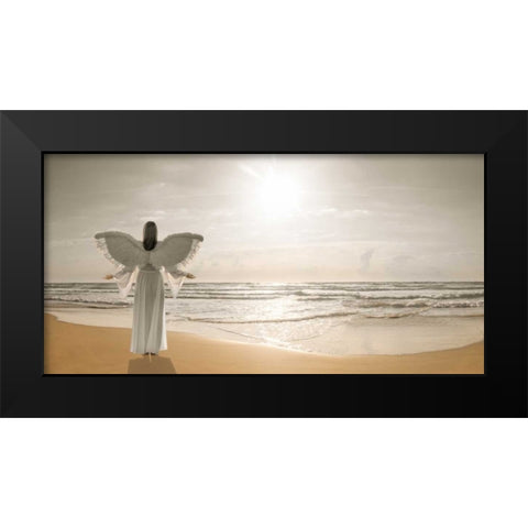AF20150529 Beach 523-PanoC01PC01 Black Modern Wood Framed Art Print by Frank, Assaf