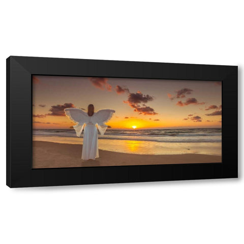 AF20150830 Beach 007-PanoP2C04 Black Modern Wood Framed Art Print by Frank, Assaf