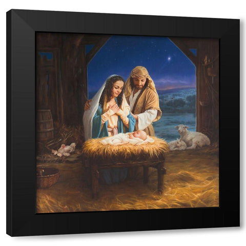 Holy Family Black Modern Wood Framed Art Print by Missman, Mark