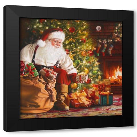 Santas Delivery Black Modern Wood Framed Art Print with Double Matting by Missman, Mark