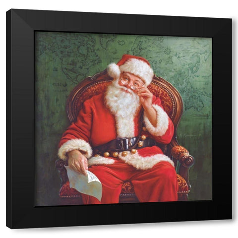 Dear Santa Black Modern Wood Framed Art Print by Missman, Mark
