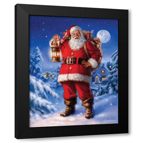 Christmas Eve Visit Black Modern Wood Framed Art Print by Missman, Mark