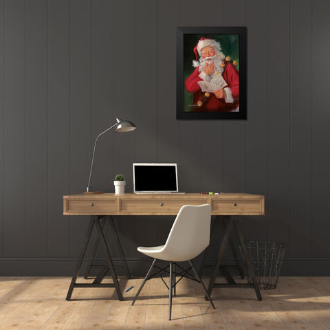 Dear Santa Black Modern Wood Framed Art Print by Comish, Susan