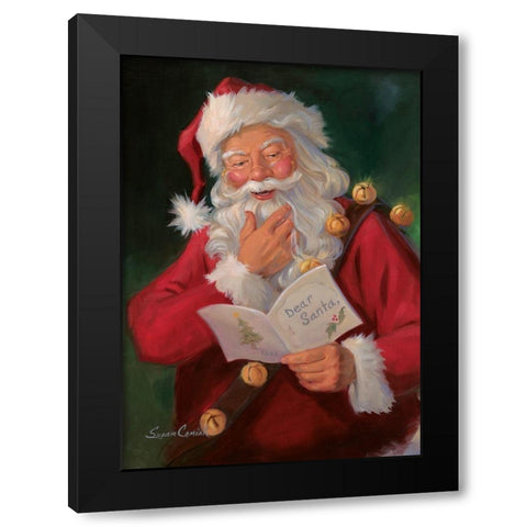 Dear Santa Black Modern Wood Framed Art Print by Comish, Susan