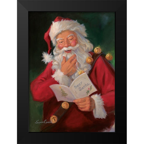 Dear Santa Black Modern Wood Framed Art Print by Comish, Susan