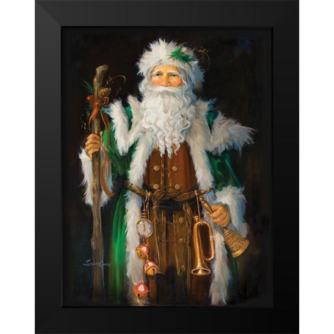 Mountainland Santa Black Modern Wood Framed Art Print by Comish, Susan