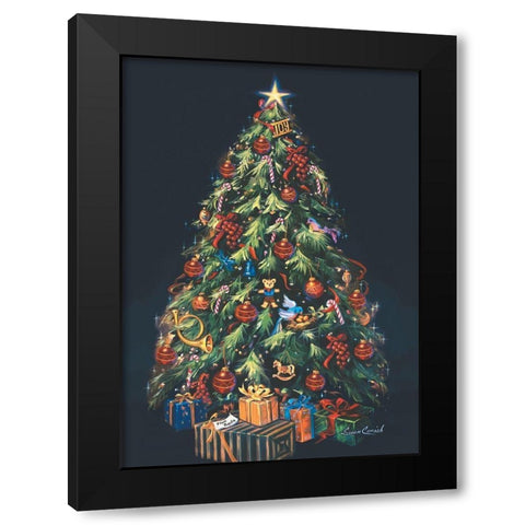 O Christmas tree Black Modern Wood Framed Art Print by Comish, Susan