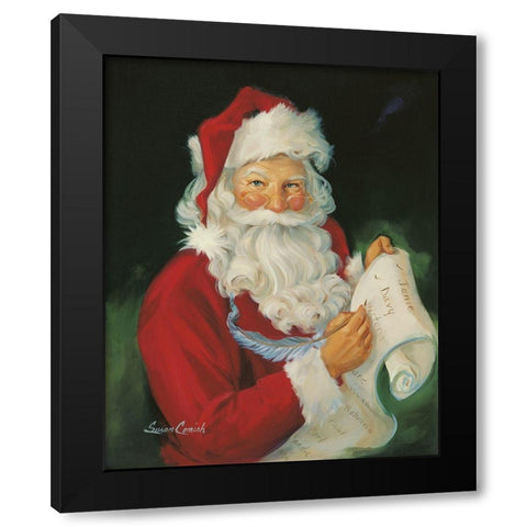 Checking His List Black Modern Wood Framed Art Print by Comish, Susan