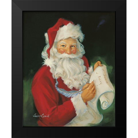 Checking His List Black Modern Wood Framed Art Print by Comish, Susan