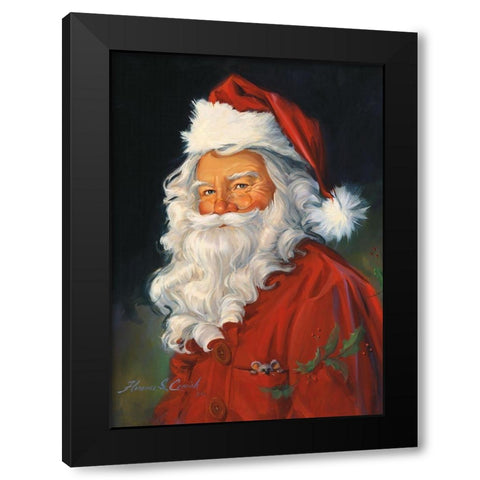 Santa Claus Black Modern Wood Framed Art Print by Comish, Susan