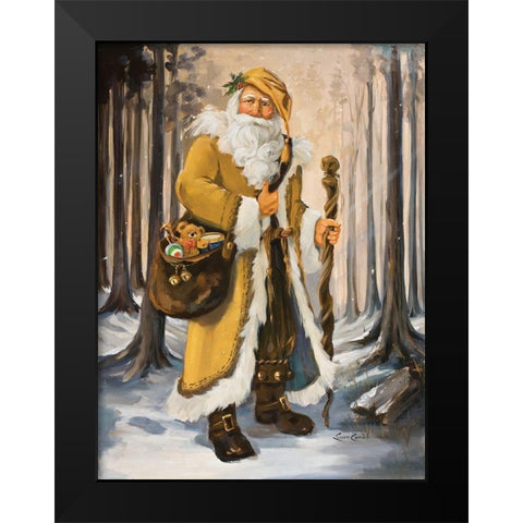 Golden Santa Black Modern Wood Framed Art Print by Comish, Susan
