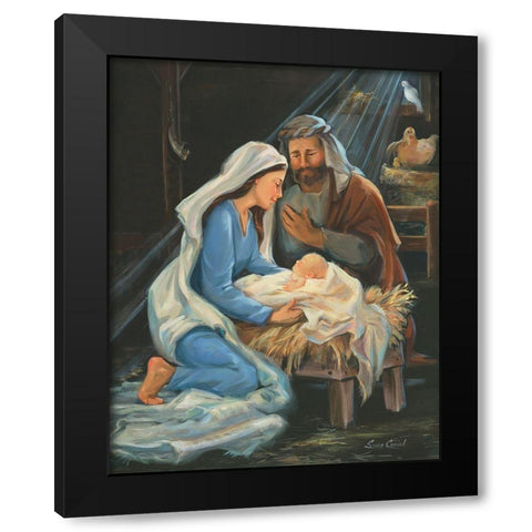 Birth Of Christ Black Modern Wood Framed Art Print with Double Matting by Comish, Susan