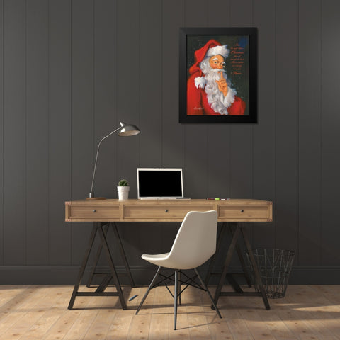 Twas the Night Before Black Modern Wood Framed Art Print by Comish, Susan