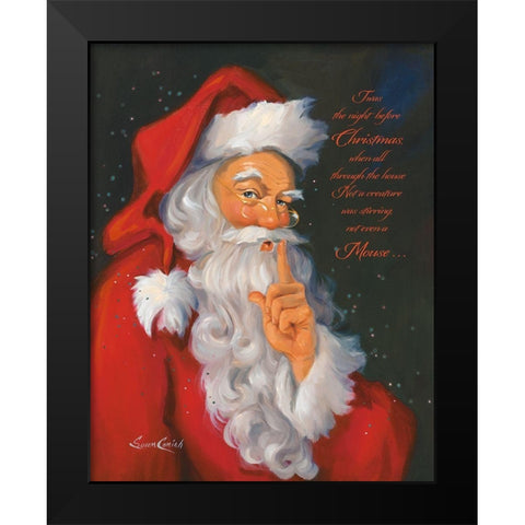 Twas the Night Before Black Modern Wood Framed Art Print by Comish, Susan