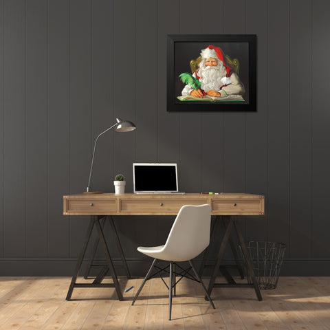 Naughty or Nice Black Modern Wood Framed Art Print by Comish, Susan