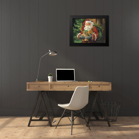 Holiday Cheer Black Modern Wood Framed Art Print by Comish, Susan