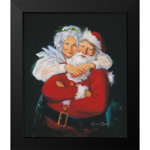 Mr and Mrs Claus Black Modern Wood Framed Art Print by Comish, Susan