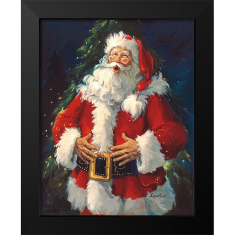Ho Ho Ho Black Modern Wood Framed Art Print by Comish, Susan