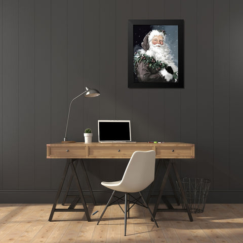BerryChristmas Colorized Black Modern Wood Framed Art Print by Comish, Susan