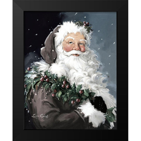 BerryChristmas Colorized Black Modern Wood Framed Art Print by Comish, Susan