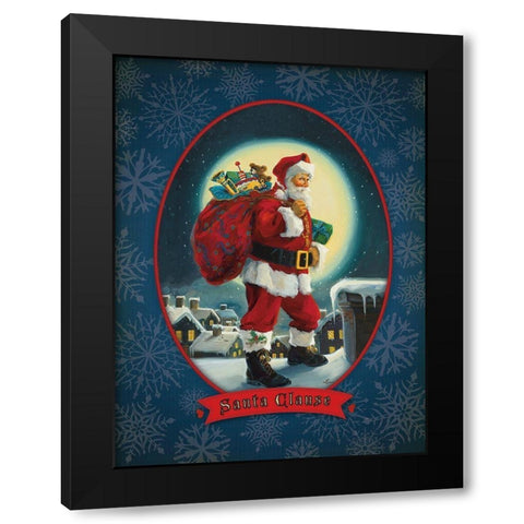 Santa Claus Black Modern Wood Framed Art Print with Double Matting by Comish, Susan
