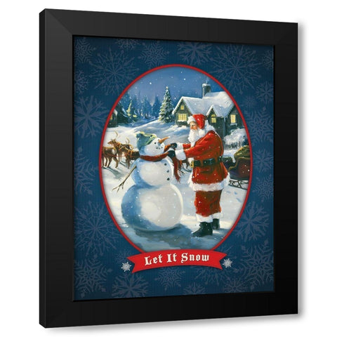 Let It Snow Black Modern Wood Framed Art Print by Comish, Susan