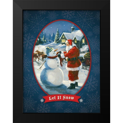 Let It Snow Black Modern Wood Framed Art Print by Comish, Susan