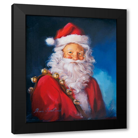 Santa Portrait Black Modern Wood Framed Art Print with Double Matting by Comish, Susan