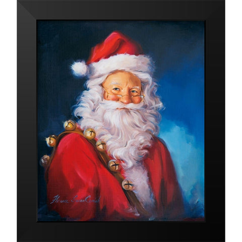 Santa Portrait Black Modern Wood Framed Art Print by Comish, Susan