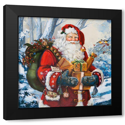 Woodland Home Santa Black Modern Wood Framed Art Print by Comish, Susan