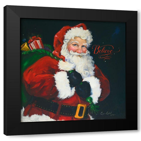 Dear Santa Black Modern Wood Framed Art Print by Comish, Susan