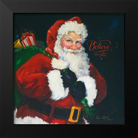 Dear Santa Black Modern Wood Framed Art Print by Comish, Susan