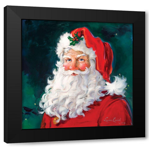 Santa Dear Black Modern Wood Framed Art Print with Double Matting by Comish, Susan