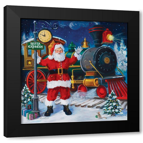 All Aboard Black Modern Wood Framed Art Print by Comish, Susan