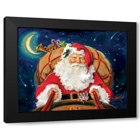 Santas On His Way Black Modern Wood Framed Art Print with Double Matting by Comish, Susan